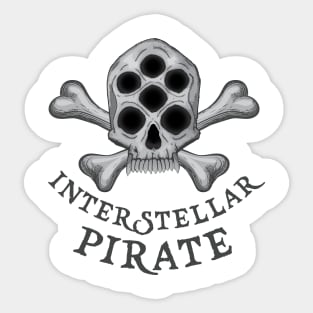 Interstellar space pirate skull crossbones Sticker